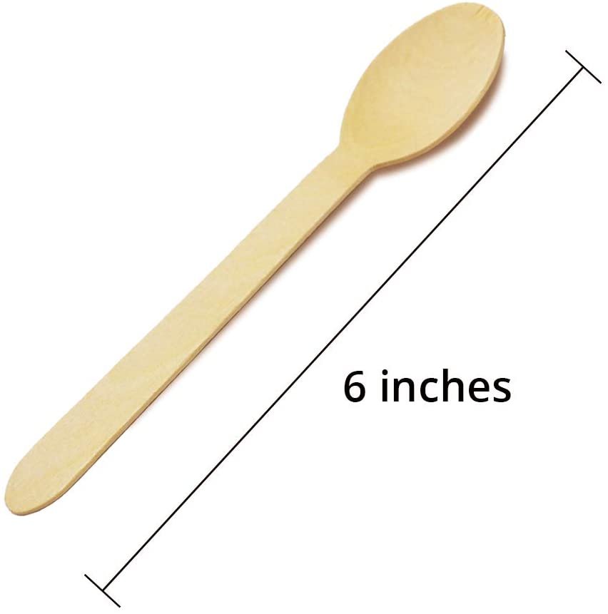 Karlash Disposable Wooden Spoon 100 PCS Smooth and round surface Eco Friendly