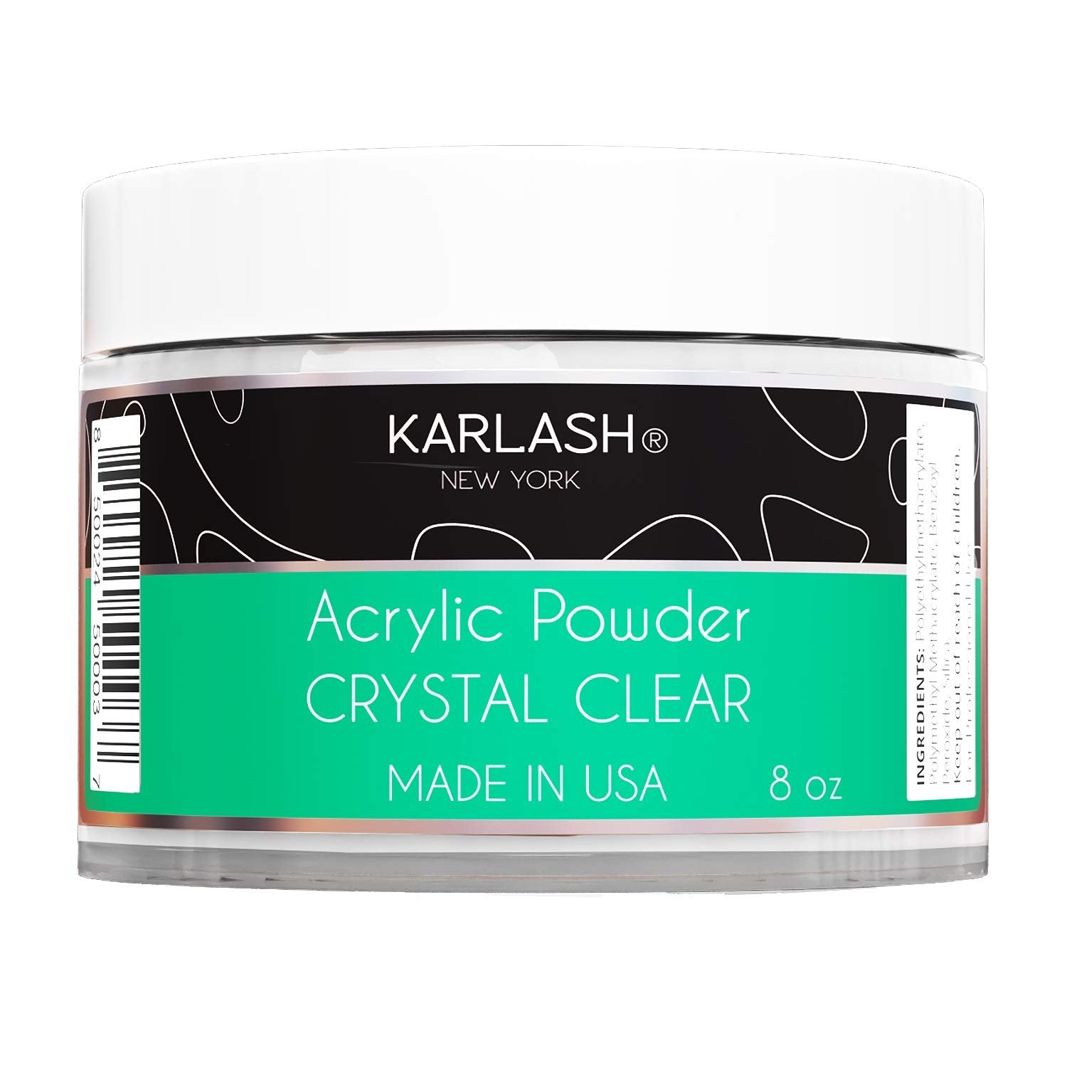 Karlash Professional Acrylic powder CRYSTAL CLEAR 8 oz. (Made in USA)