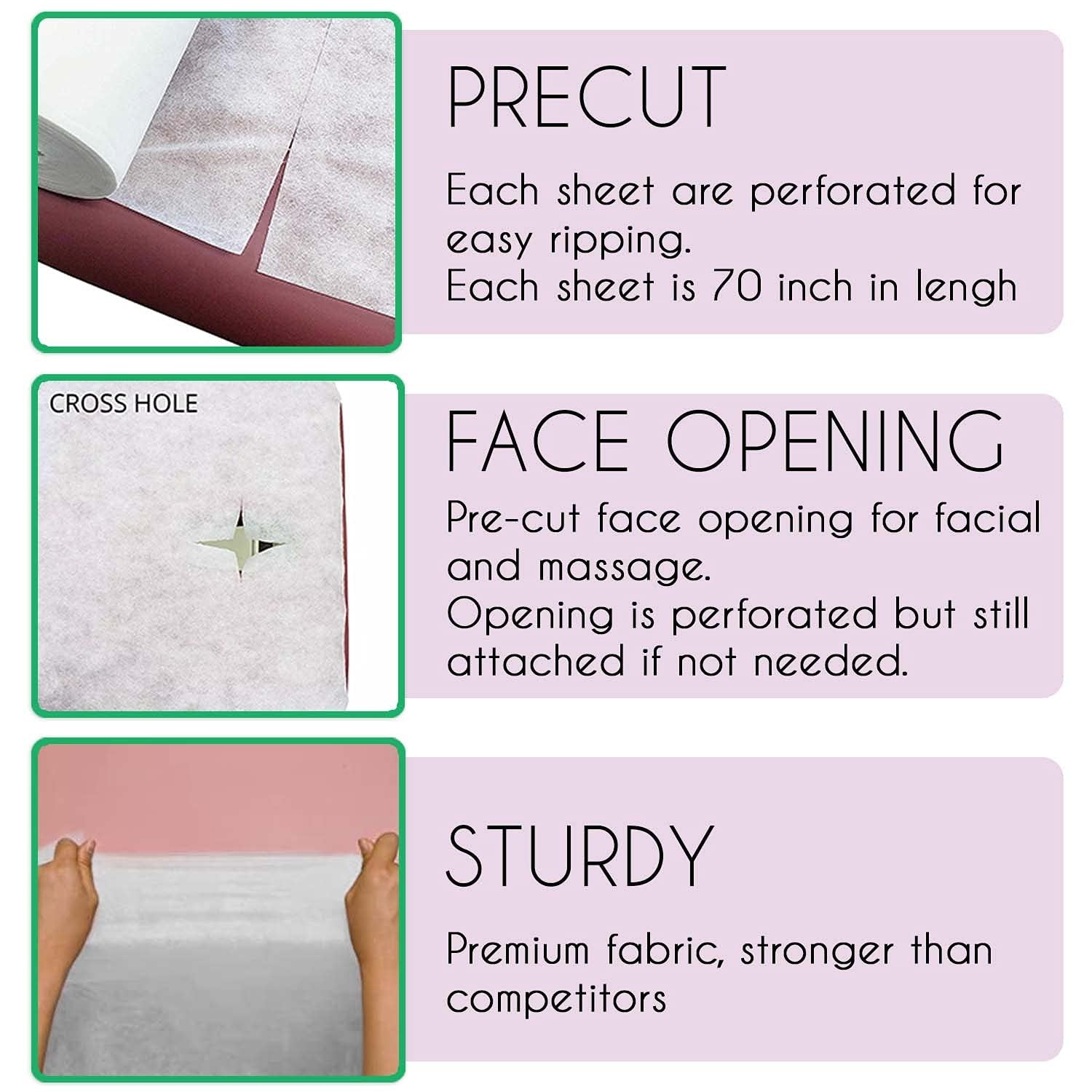Karlash 4 Rolls Non Woven Bed Sheet Roll for Massage Table