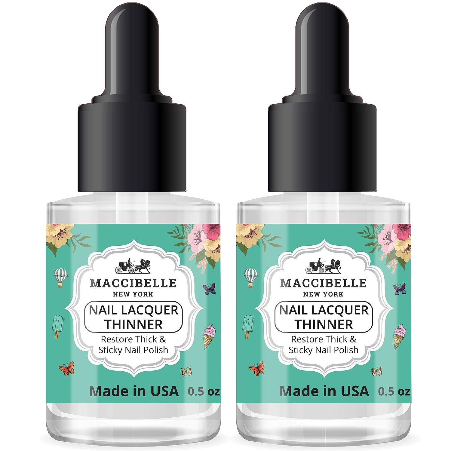 Maccibelle Nail Lacquer Thinner 0.5 oz - Thin and restore thick and goopy nail polish