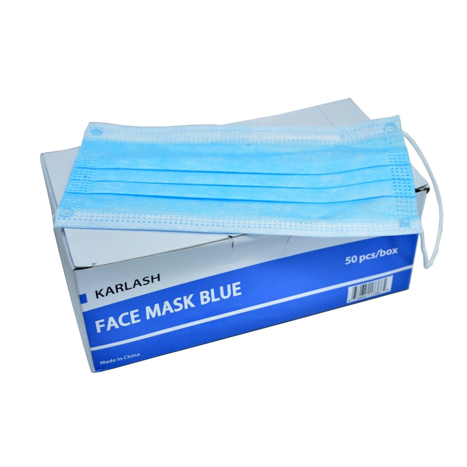 Karlash Four Layer 4-Ply Disposable Earloop Face Mask Filter Antivirus Bacteria Blue - 50 Pieces