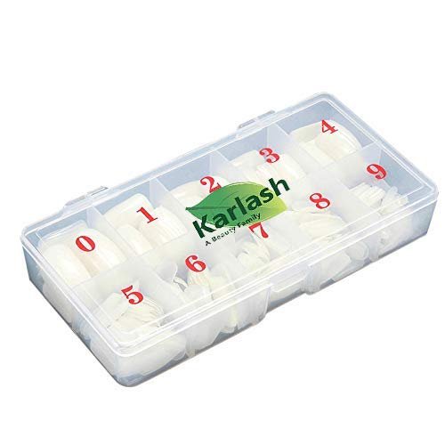 Karlash Natural Tips 500 pcs Lady French Acrylic Style Artificial False Nails Half Tips & Box