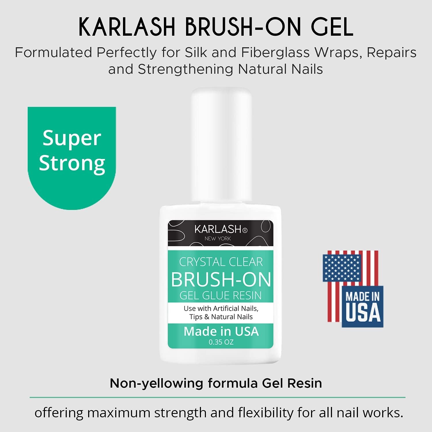 Karlash Professional Dip System Crystal Clear Brush On gel glue resin 0.5 oz