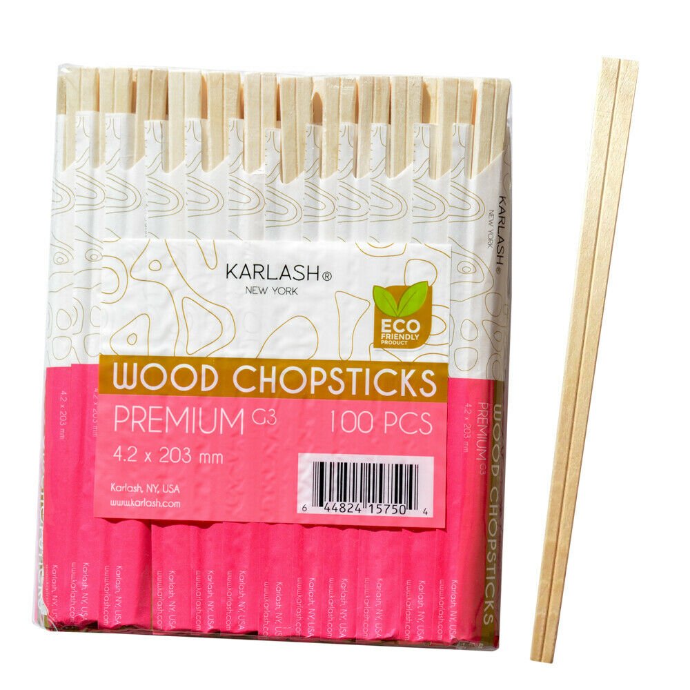 Karlash Wood Chopstick Premiun Quality (G3) 100 pcs   4.2 x 203 MM Eco Friendly