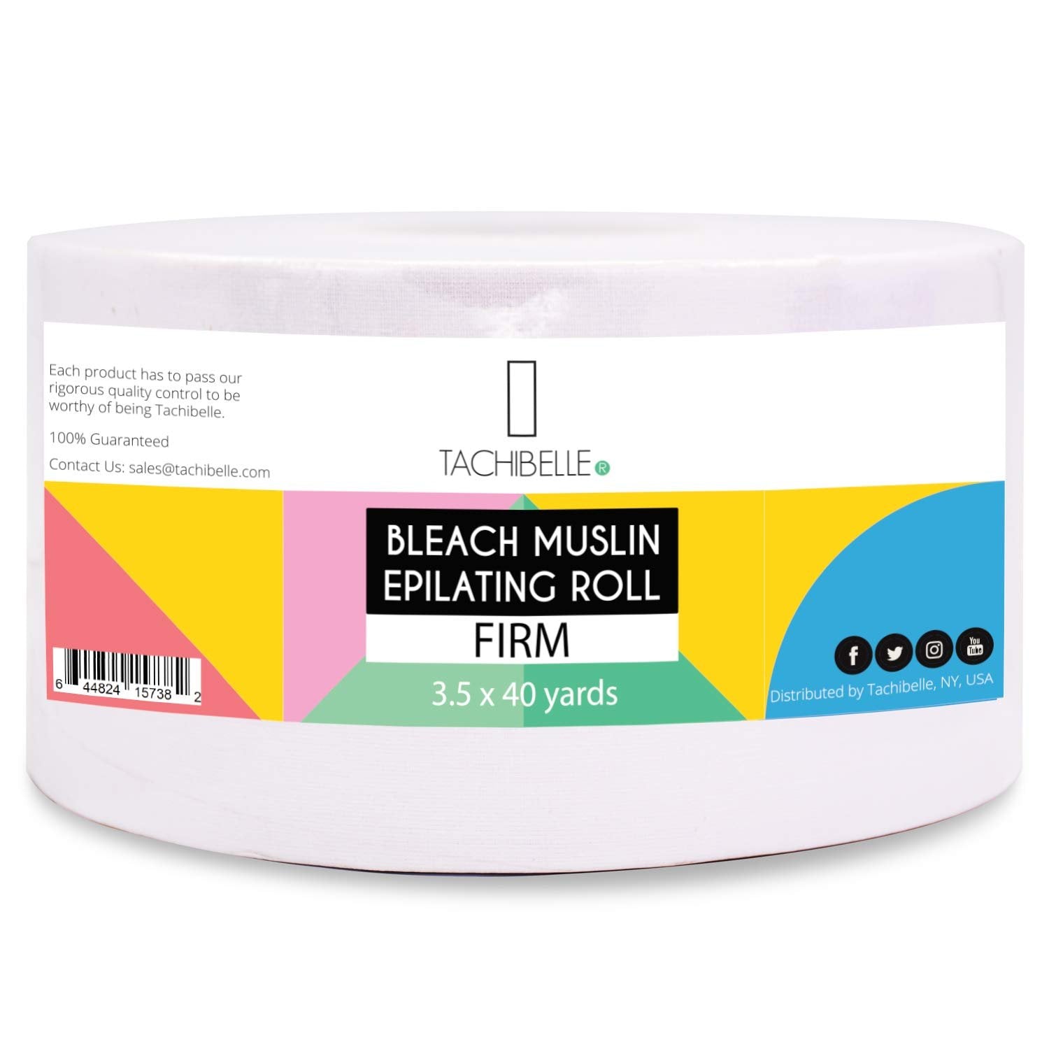 Tachibelle Muslin Epilating Waxing Roll 3.5 x 40 yards FIRM for Body and Facial Waxing, Hair Removal. Better, Easier Waxing Experience!