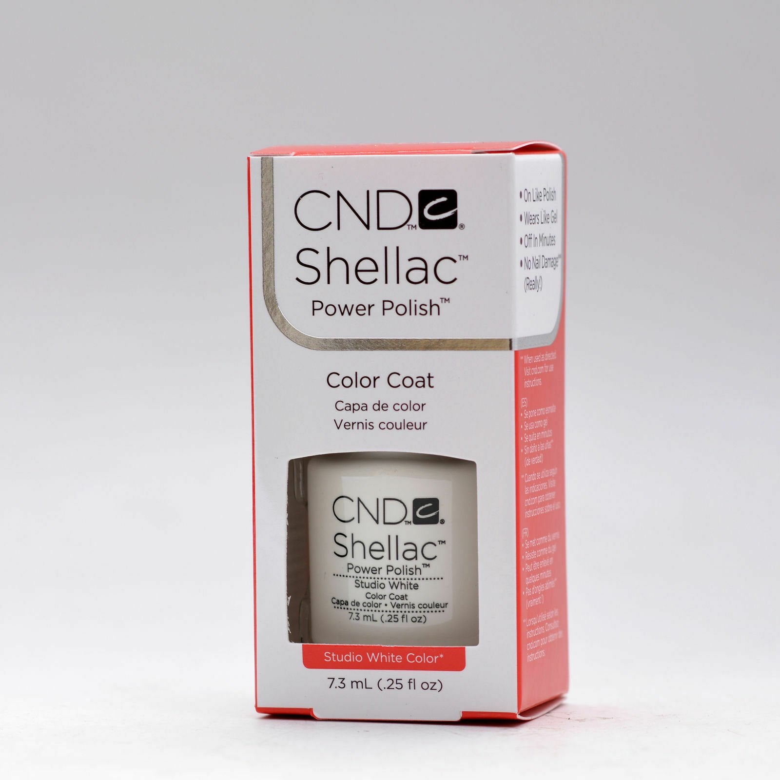 Creative Nail Design Shellac UV Color Coat Studio White .25oz