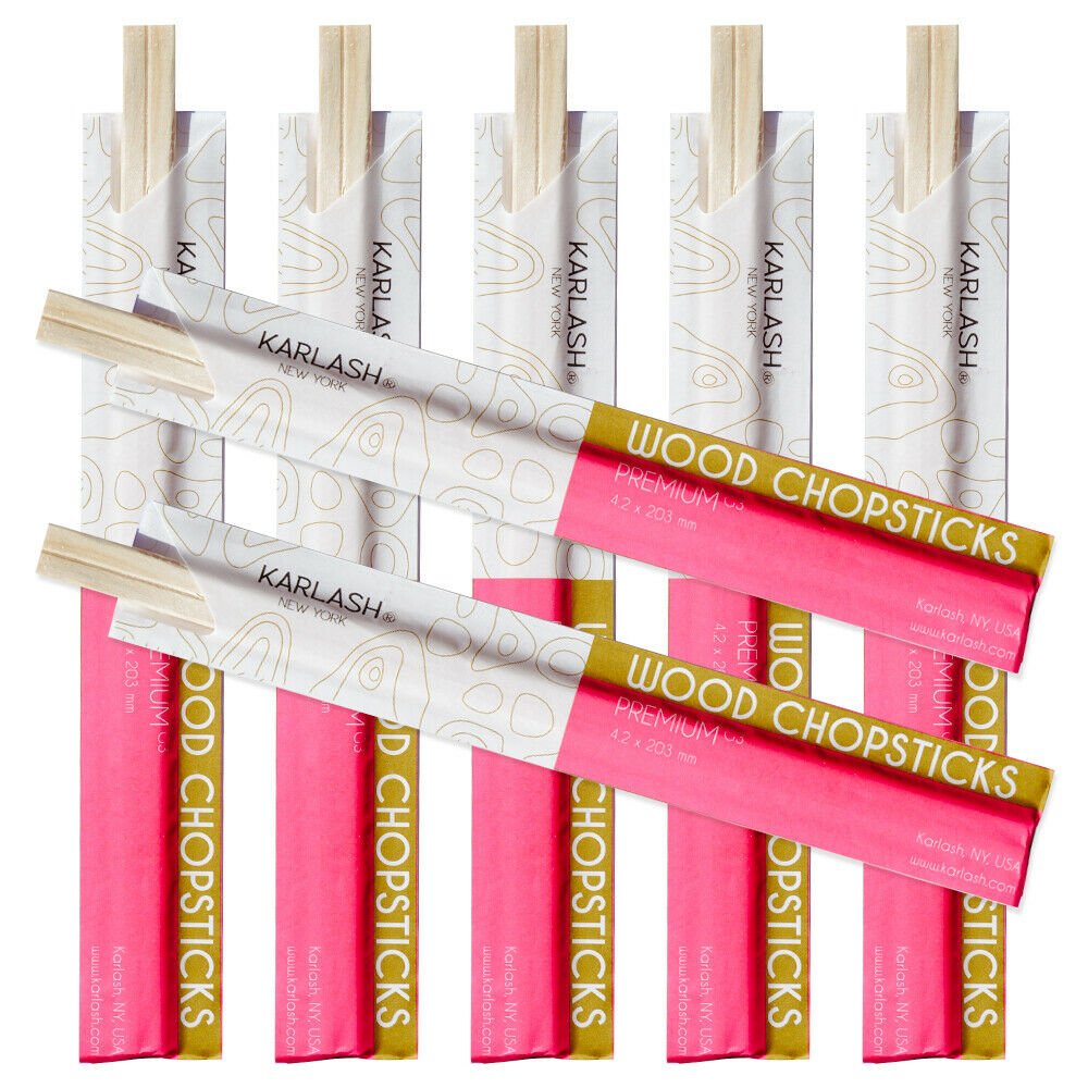 Karlash Wood Chopstick Premiun Quality (G3) 100 pcs   4.2 x 203 MM Eco Friendly