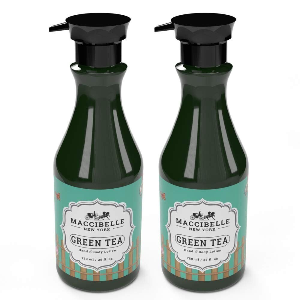 MacciBelle Green Tea Hand & Body Lotion 750 ml (Pack of 2)