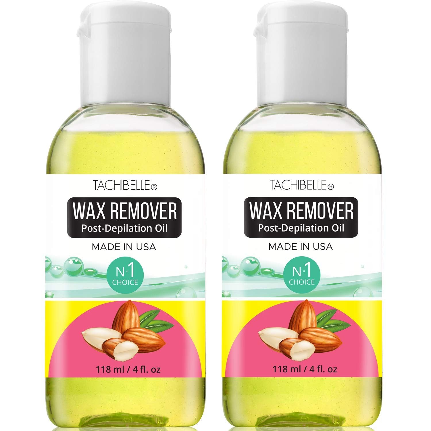 Tachibelle Wax Remover Post-Depilation Oil Enriched with Almond Oil Wax Off Remove After Wax Residue Remove Oil for SKIN MADE IN USA 4 OZ 2 Pieces