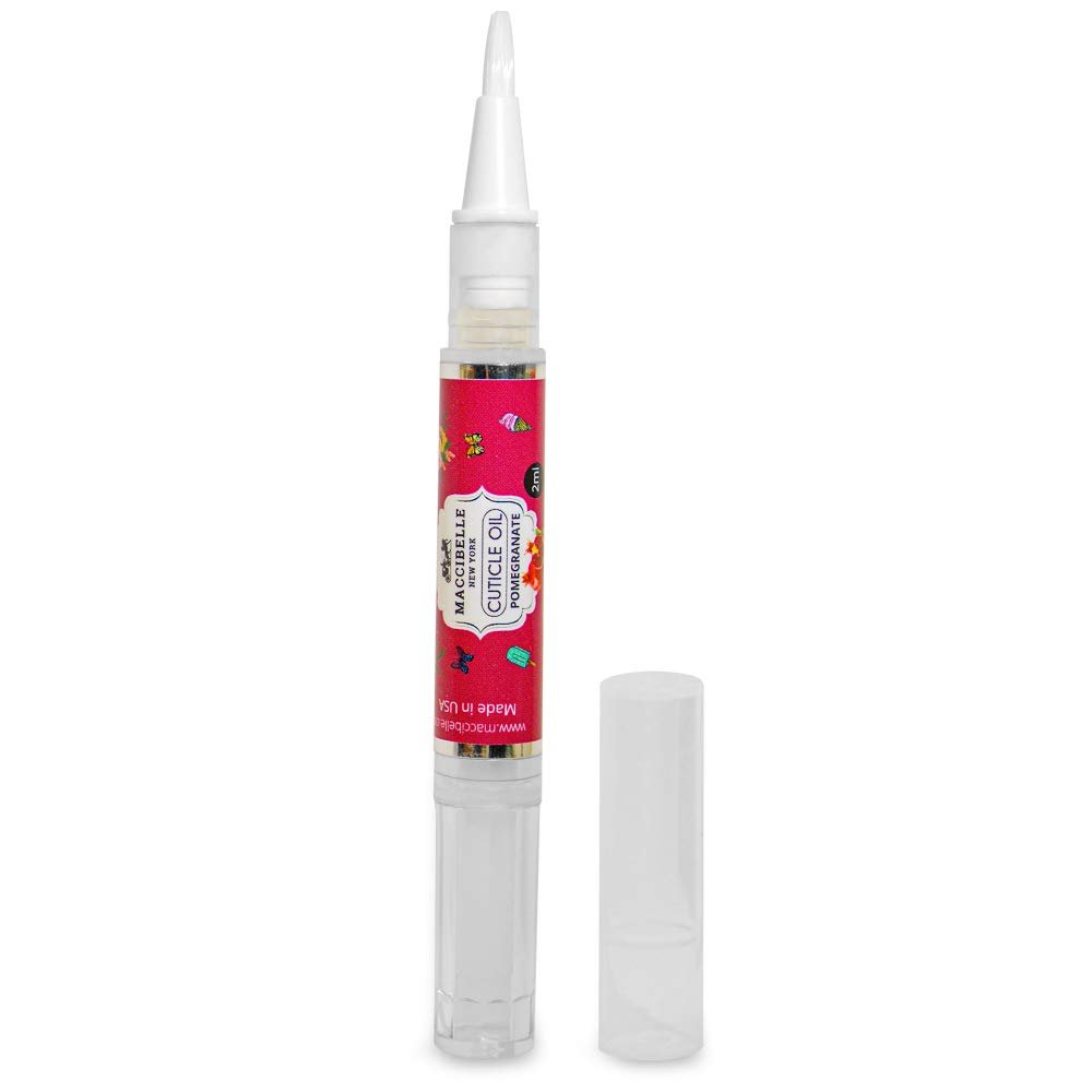 Maccibelle 2 PCS Pure Cuticle & Nail Oil Pen 2ml Heals Dry Cracked Cuticles. (Pomegrante)