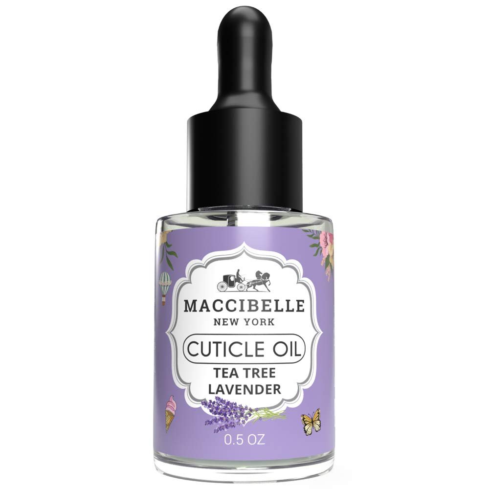 Maccibelle Cuticle Oil Heals Dry Cracked Cuticles 0.5 oz 2 Bottles (Tea Tree Lavender)